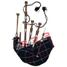 Scottish Great Highland Rosewood Bagpipe Full Silver Mounts Case Tutor Book