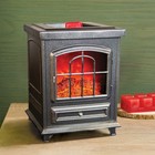 Wood Burning Stove Wax Warmer Flickering Fireplace Cast Iron Replica Gray New
