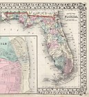 1869  Florida - Mobile  Map Original   13 25x10 5   Miami - St Augustine