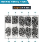 500pcs Carbon Steel Fishing Hooks Set  Barbed Hooks W  Box     10 Sizes