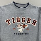 Vintage Disney Tigger Sweatshirt Youth Small Gray Fleece Disneyland Resort Y2k