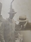 Rare Old Vintage Photo Two Men Standing Faceless Smoking Cigarette