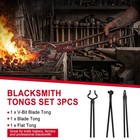 3pcs Blacksmith Tongs Set   V-bit Blade Tongs  Flat Tongs And Blade Tongs Steel