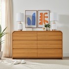 6 Drawer Dresser W  Spacious Storage Easy Glide Minimalist Style Bedroom