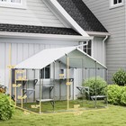 Pawhut 94 5  Extra Large Catio  Outdoor Cat Enclosure With Waterproof Cover