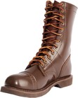 Handmade Brown Leather Military Combat Boots Vintage Style Riding Work Shoes A l