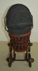 Vintage Antique Victorian Baby Doll Carriage Stroller Buggy Wicker Wood Steel