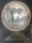 Vintage Toner Coin One Troy Ounce 999 Fine Silver Eagle   Flag Silver Trade Unit