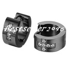 2pcs Stainless Steel Cz Inlaid Cross Huggie Hoop Earrings Mens Womens Jewelry