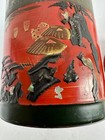 Vtg Japanese Ceremony Natsume Sado Tea Caddy Pearlescent Hand Painted  Foo Dog