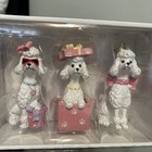 Pink Poodle Dog Holiday Ornaments Set Of 3