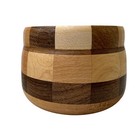 Handcrafted Hand Turned Segmented Wooden Bowl Mixed Wood Made In Minnesota 4x3
