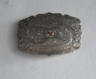 Vintage Newmans Reno Sterling Silver Engraved 10k Belt Buckle 55 8g