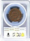 1843 Braided Hair Large Cent 1c Petite Head  Small Letters Pcgs Ms62 Bn