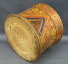 Elaborately Paint Decorated Lidded Treenware Trinket Box