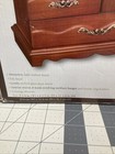 Vintage Wooden Jewelry Box Armoire Etched Glass Doors Drawers Mirror Hearts
