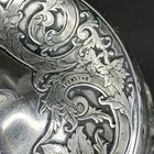 Antique Cut Crystal Dresser Vanity Powder Jar W  Sterling Silver Lid Vtg