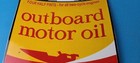 Vintage Shell Gasoline Sign - Outboard Motor Oil Can Gas Pump Porcelain Sign