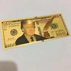 100 Pcs President Donald Trump Colorized  100 Dollar Bill Gold Foil Banknote Us
