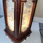Vintage Japanese Wooden Paper Glass Pagoda Lantern Bedside Or Table Lamp- Large