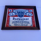 Vintage Budweiser Lager Beer Bar Mirror Anheuser-busch Framed Sign 13 5x10 5   