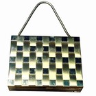 Minaudi  re Compact Purse Basketweave 1950s Mcm Vanity Case Gold Tone Carryall