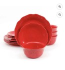 The Pioneer Woman Cowgirl Lace 12-piece Dinnerware Set  Red