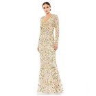 Exquisite Champagne Sequin Prom Party Dresses Embroidery Flower Evening Dresses