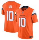 Men s  10 Bo Nix Orange 2024 F u s e  Vapor Stitched Jersey