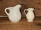 Set Of 2 Mini White Vintage Creamers  Usa Ironstone   Czech Porcelain