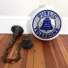 Rare Telephone Glass Light Bell System Original Vintage