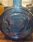 Wheaton Blue Glass Jfk Portrait  ask Not  Reproduction Bottle Decanter 1 Pint