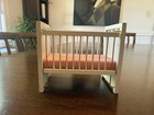 Vintage 1 12 Dollhouse Nursery Furniture Lot Wooden Crib Dresser  Chair Set