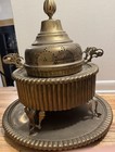 Rare Antique Vintage Large Turkish Brass Brazier Middle Eastern Burner W  Base