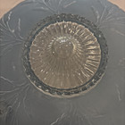 Vintage 3 Hole Art Deco Glass Ceiling Light Fixture Blue Clear Glass Shade