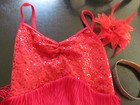 Girls Dance Red Dance Tap Jazz  Dress Leotard Sequins Size 12-14 Xlarge Child