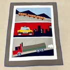 The Commuter s Journey Embroidered Hand Stitch Baby toddler Cotton Crib Quilt