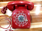 1960 s Vintage Western Electric Bell Systems Red Rotary Dial Telephone