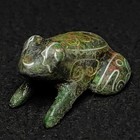 L 4 4 Cm Old Chinese Bronze Carving Inlay Filamentary Silver Frog Statue Pendant