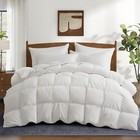 White Duvet Oversized Down Feather Bed Blanket Noise Free  King Queen Comforter