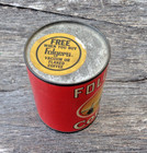 Vintage Folgers Coffee Premium Promo Puzzle Sealed Tin Can Nice Graphics