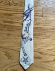 Vintage 1930   s Dominique France Democratic Necktie Democrat 40s Silk Tie Graphic