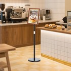 8 5x11 Pedestal Sign Holder Vintage Wooden Standing Flyer Menu Display Stand