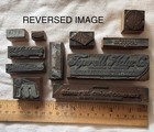 Vintage Assorted  11  Wood Metal Printing Blocks Letterpress Cuts - Companies 6