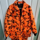 Vintage Walls Blizzard Pruf Jacket Bibs Set Orange Camo Mens Size L Hunting 