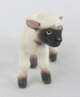 Vintage Hagen Renaker Miniature Matte White Lamb With Black Face feet Figurine