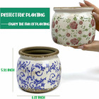 Vintage Ceramic Ice Crack Flower Pot With Drainage Holes  Country Rustic Planter