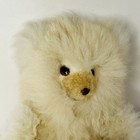 Alpaca Fur Teddy Bear 10  Plush Cream Furry Stuffed Animal Toy Handmade No Tag