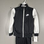 Nwt Nike Boy   s Size 4 Twopiece Jogging Set Black   White Tracksuit Activewear