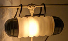 Vintage Art Deco Frosted Glass Ribbed Headboard Torpedo Lamp Bed Reading Mcm